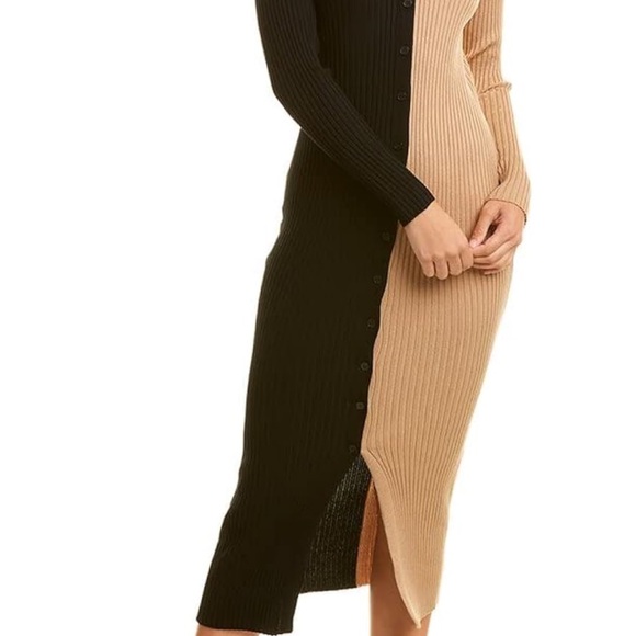 Taylor Women's V-Neck Colorblock Button Front Sweater Dress XL - Picture 4 of 8